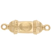 Espaciador de tubo étnico 26x8 mm con resina epoxi - Dorado con oro fino - Negro x1