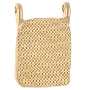 Colgante rectángulo 20,5x14 mm con motivo de corazón - Dorado con oro fino