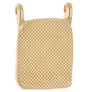 Colgante rectángulo 20,5x14 mm con motivo de corazón - Dorado con oro fino