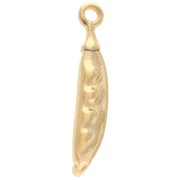 Colgante haba 26x5 mm - Dorado con oro fino x1