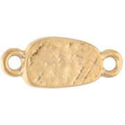 Inserto Rectángulo Irregular 16x6,5 mm Dorado con oro fino - Turquesa - Jacinto