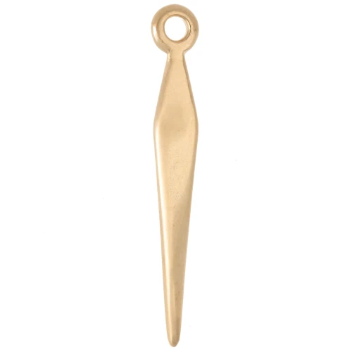Colgante 24x3 mm punta efecto retorcido - Dorado con oro fino x1