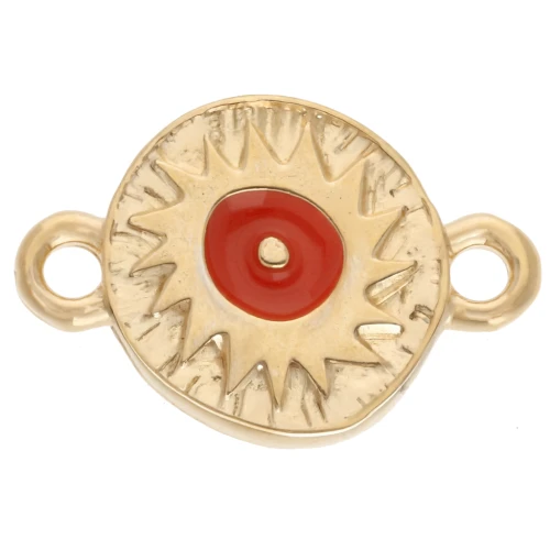 Entrepieza redonda irregular 11 mm motivo étnico - Dorado oro fino - Jacinto x1