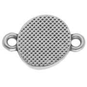 Entrepieza redonda irregular 11mm motivo étnico Fina chapa antigua Arg - Turquesa