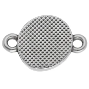 Entrepieza redonda irregular 11mm motivo étnico Fina chapa antigua Arg - Turquesa