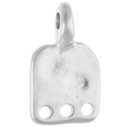 Colgante candelabro cuadrado irregular 16x9 mm diseño ojo Plateado antiguo