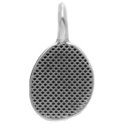 Colgante ovalado irregular 18x10 mm - motivo ojo - Chapado en plata de ley envejecida x1