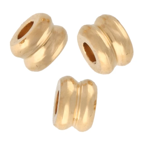 Mini perlas tubulares 3x2 mm - Doradas x10