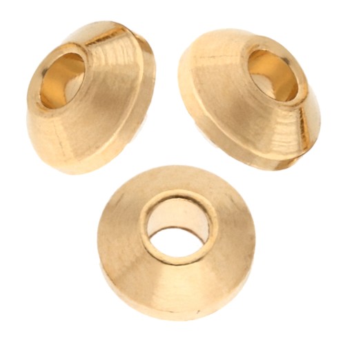 Redondeles planos 4x2 mm - Dorado con oro fino x10