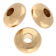 Cuentas redondas aplanadas 4 mm - Doradas con oro fino x10|raw }}