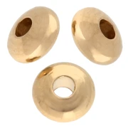 Cuentas redondas aplanadas 4 mm - Doradas con oro fino x10