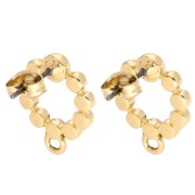 Pendientes redondos huecos 18x13,5 mm - Dorado x2