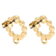 Pendientes redondos huecos 18x13,5 mm - Dorado x2