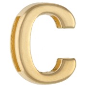 Pulsador con letra del alfabeto 15 x 12 mm - C - para cinta de 10 mm - Dorado en oro fino x1