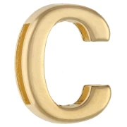 Pulsador con letra del alfabeto 15 x 12 mm - C - para cinta de 10 mm - Dorado en oro fino x1