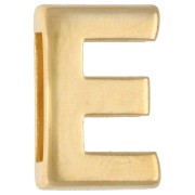 Pulsador con letra del alfabeto de 15 x 10 mm - E - para cinta de 10 mm - Dorado en oro fino x1