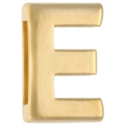 Pulsador con letra del alfabeto de 15 x 10 mm - E - para cinta de 10 mm - Dorado en oro fino x1