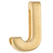 Empujador alfabeto letra 15x9 mm - J - para encaje de 10 mm - Dorado con oro fino x1
