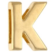 Tamaño de letra del alfabeto 15 x 12 mm - K - para cinta de 10 mm - Dorado con oro fino x1