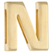 Tecla con letra del alfabeto de 15 x 13 mm - N - para cinta de 10 mm - Dorado en oro fino x1