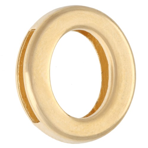 Empujador alfabeto letra 15x13 mm - O - para encaje de 10 mm - Dorado con oro fino x1