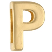 Pulsador con letra del alfabeto de 15 x 10 mm - P - para cinta de 10 mm - Dorado en oro fino x1