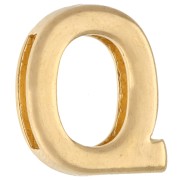Pulsador con letra del alfabeto de 15 x 12 mm - Q - para cinta de 10 mm - Dorado en oro fino x1