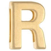 Pulsador con letra del alfabeto, 15 x 11,5 mm - R - para cinta de 10 mm - Dorado en oro fino x1