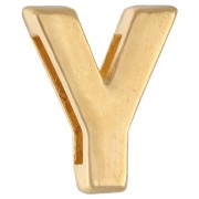 Pulsador alfabeto letra 15x13 mm - Y - para encaje de 10 mm - Dorado con oro fino x1