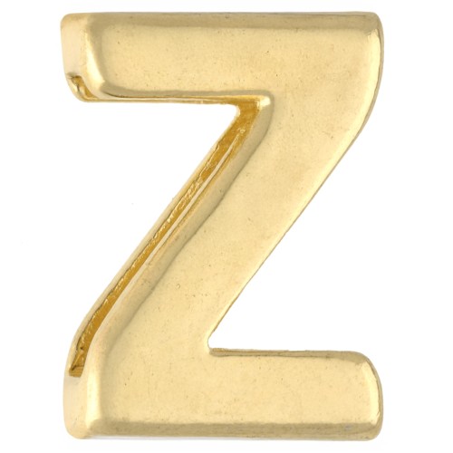 Pulsador con letra del alfabeto de 15 x 11 mm - Z - para cinta de 10 mm - Dorado en oro fino x1