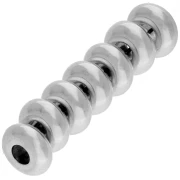 Cuentas rondelle lisas 7,5 mm - Chapa de plata fina envejecida x5