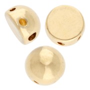 Oro de 24 Quilates - Perla media bola 6 mm - doble agujero - Dorada con oro fino x1 Perla media bola 6 mm - doble agujero - Dorada con oro fino x1