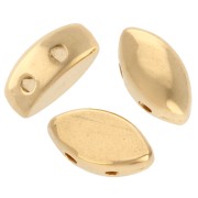 Cuenta navette redonda 8x4 mm - doble agujero - Dorado con oro fino x1|raw }}