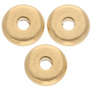 Cuentas rondelle lisas 10 mm - Dorado x5