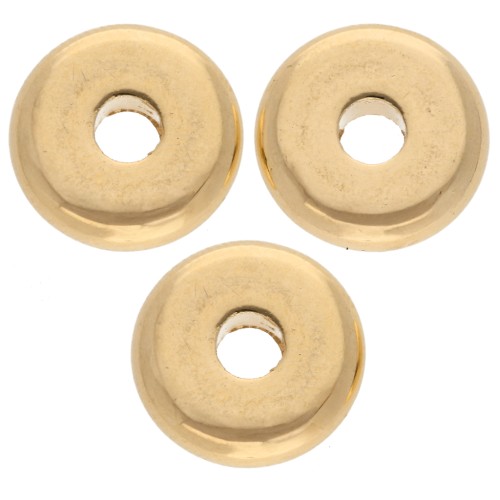 Cuentas rondelle lisas 10 mm - Dorado x5