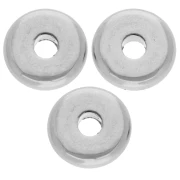 Cuentas rondelle lisas de 10 mm - Chapado de plata fina envejecida x5