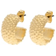 Pendientes de aro ancho con textura 16,5 mm - Dorado x2