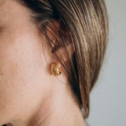 Pendientes de aro ancho con textura 16,5 mm - Dorado x2