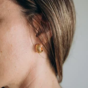 Pendientes de aro ancho con textura 16,5 mm - Dorado x2
