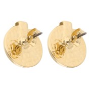 Pendientes redondos martillados 16 mm - Dorado con oro fino - Ambar x2