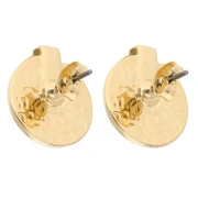 Pendientes redondos martillados 16 mm - Dorado con oro fino - Ambar x2