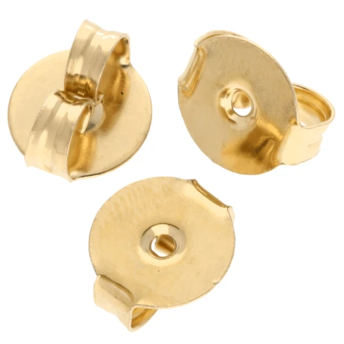 Empujador - Poussette pour clous d'oreilles 9x8 mm - Dorado con oro fino x1