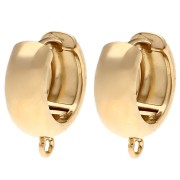 Pendientes criollos redondos de 14 mm de ancho con aro abierto - Dorado con oro fino x2|raw }}