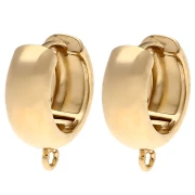 Pendientes criollos redondos de 14 mm de ancho con aro abierto - Dorado con oro fino x2