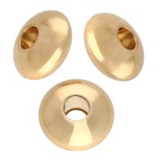 Cuentas redondas aplanadas 6 mm - Doradas con oro fino x10|raw }}