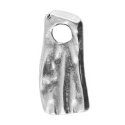 Charms rectángulo irregular textura 11x4,5 mm - Plateado fino envejecido x5