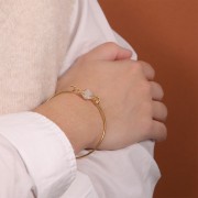 Pulsera jonc para personalizar 57 mm dorado con oro fino HQ x1