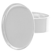 Anillo ovalado 18x13 mm color plateado x1|raw }}