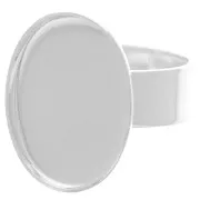 Anillo ovalado 18x13 mm color plateado x1