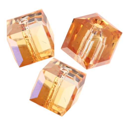 Cubo Swarovski 5601 6 mm - Naranja oscuro x1